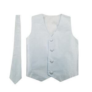 Lito Boys American Made Baby Sky Blue 4 Button Suit Vest & Tie Size: 6/7, New
